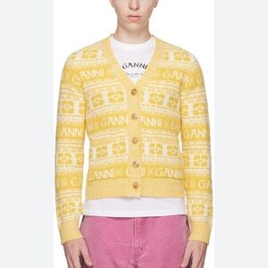 Ganni yellow cardigan
